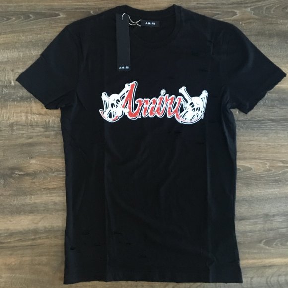 black and red amiri shirt